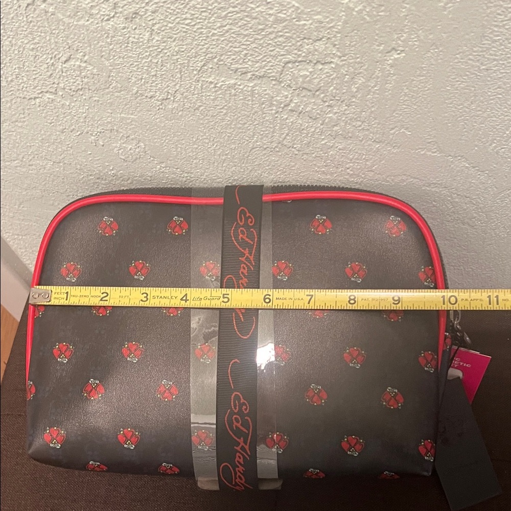 #1584** Ed Hardy Black and Red Skull Travel Pouch Duo - Picture 3 of 12